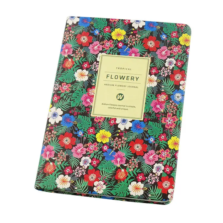 Professional manufacture cheap hardcover book flower cover 3d printing diary notebook