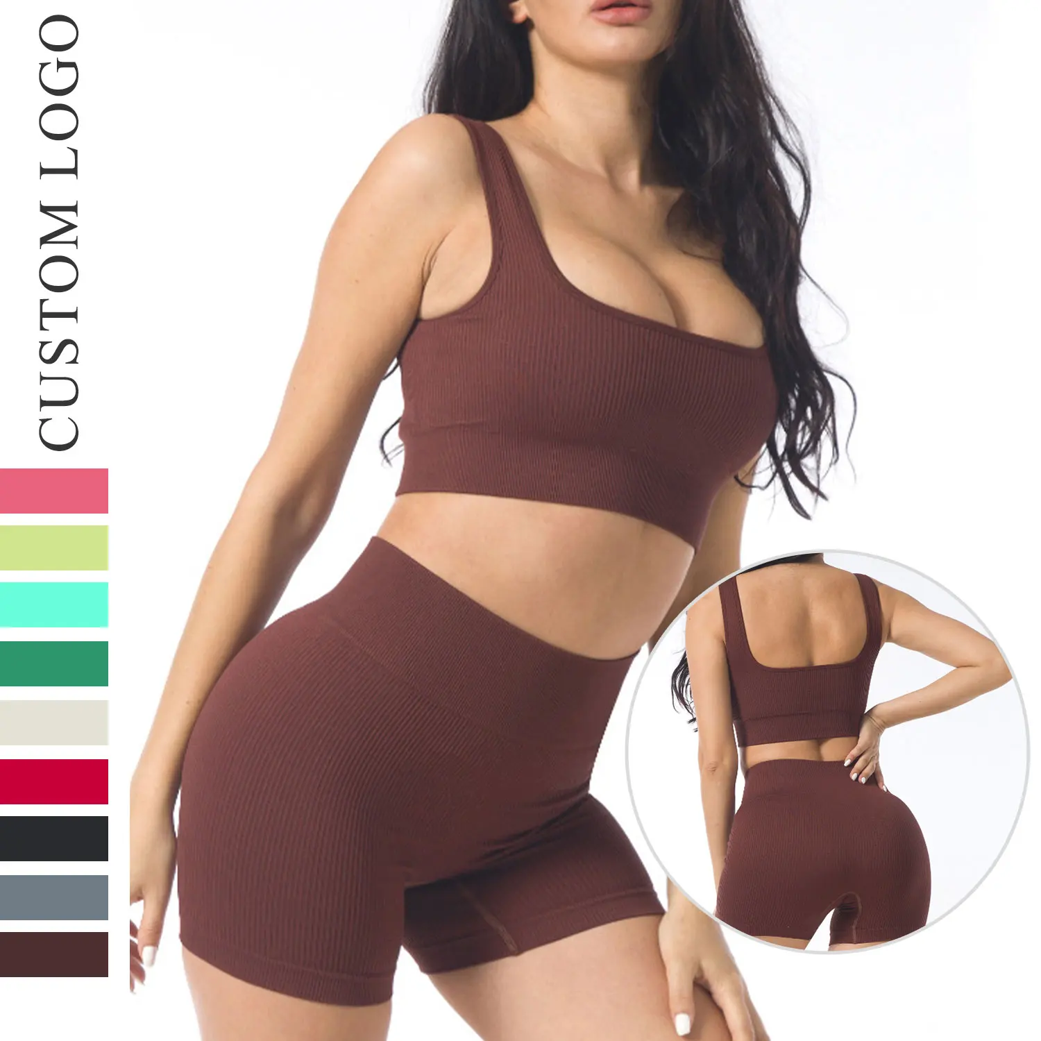 Running Fitness Yoga Hip Pants Shorts High Waist Scrunch Solid Color Sportswear Tie Dye Three Points Gym Ribbed Leggings