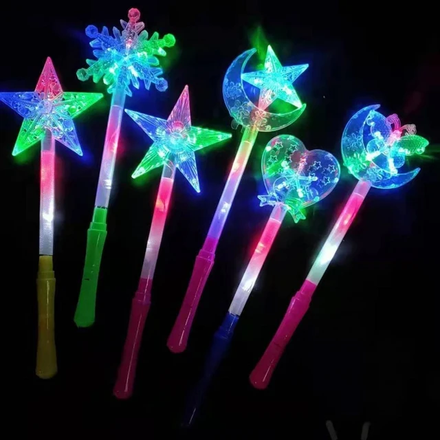 Wholesale Light Up Five-pointed star Magic Ball Wand Glow Stick Hot Sell Children Illuminated Plastic Toys Christmas Decorations