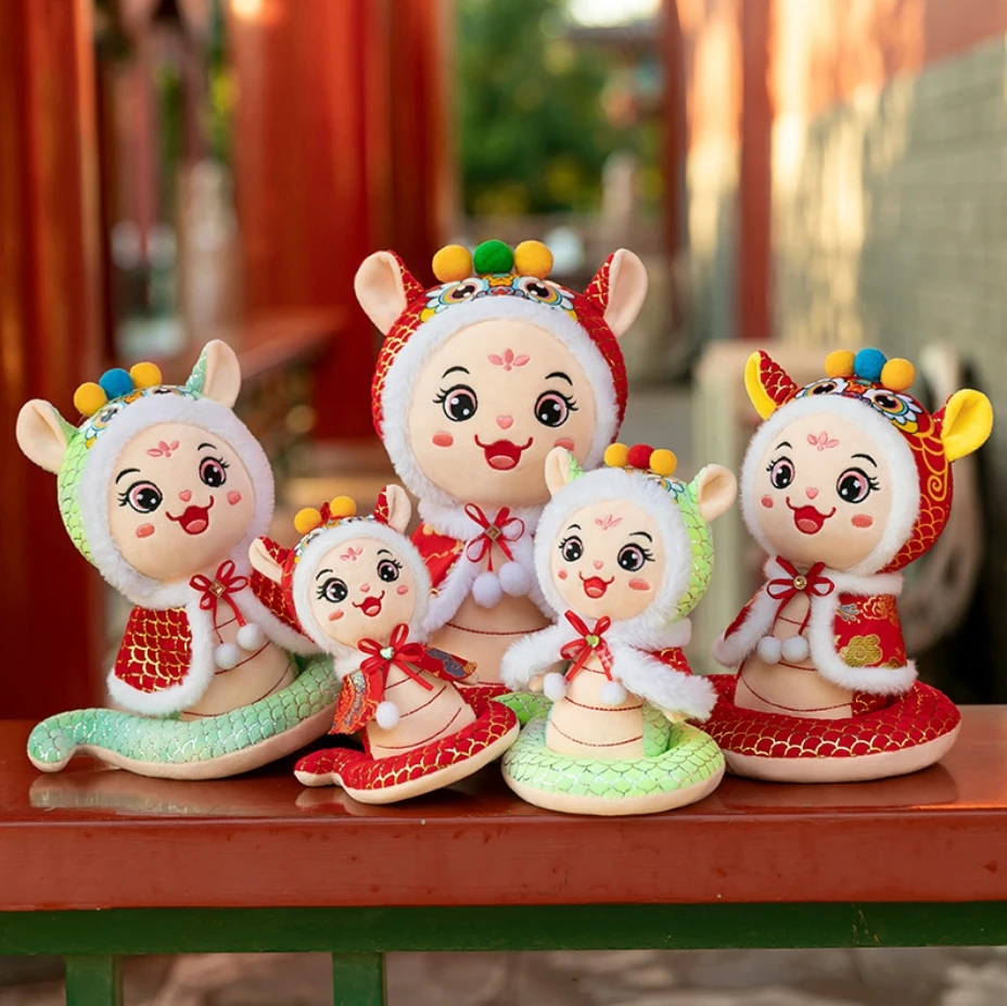 Happy cape Snake mascot plush toy for new year display gift activities wholesale gifts