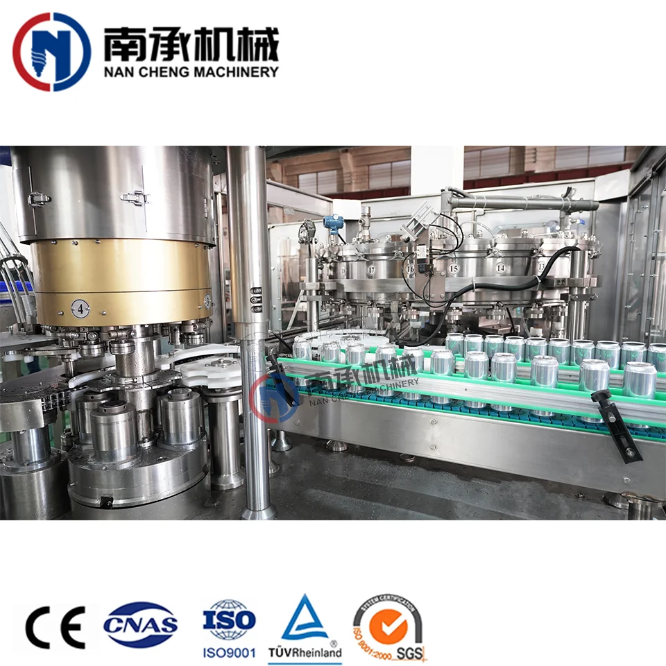 Carbonated fruit juice drinks tinplate can filling machine complete production line for sale