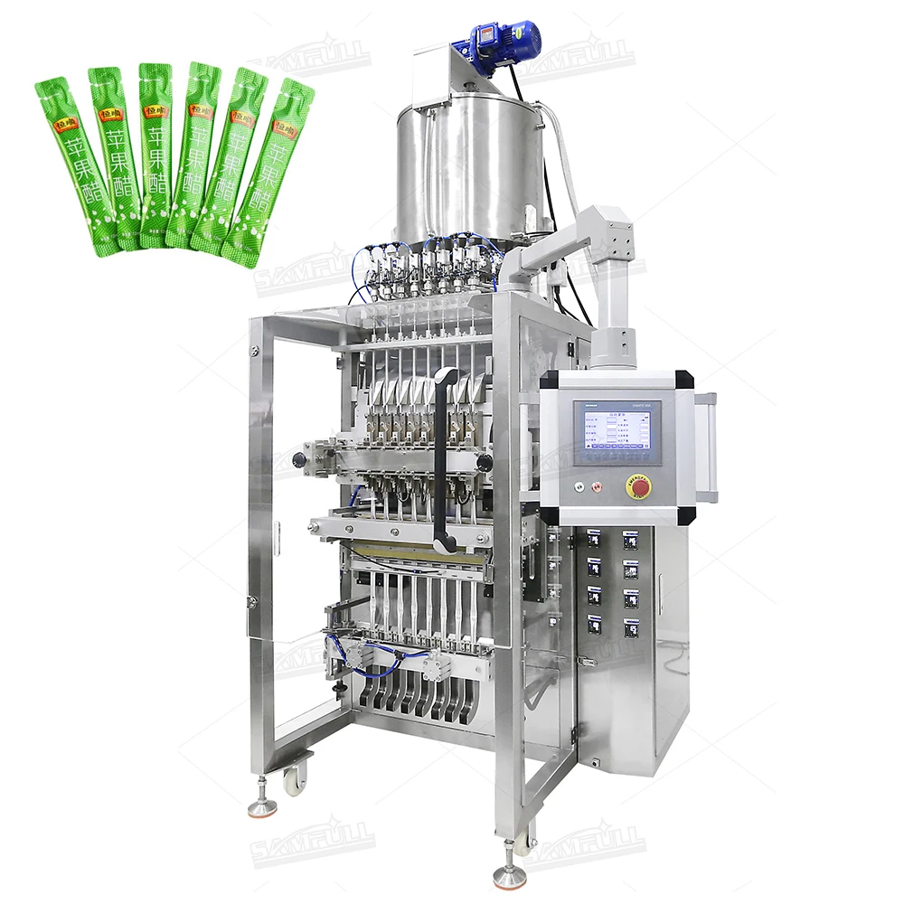 Automatic multi lane paste stick pack filling machine liquid sachet apple vinegar packing machine
