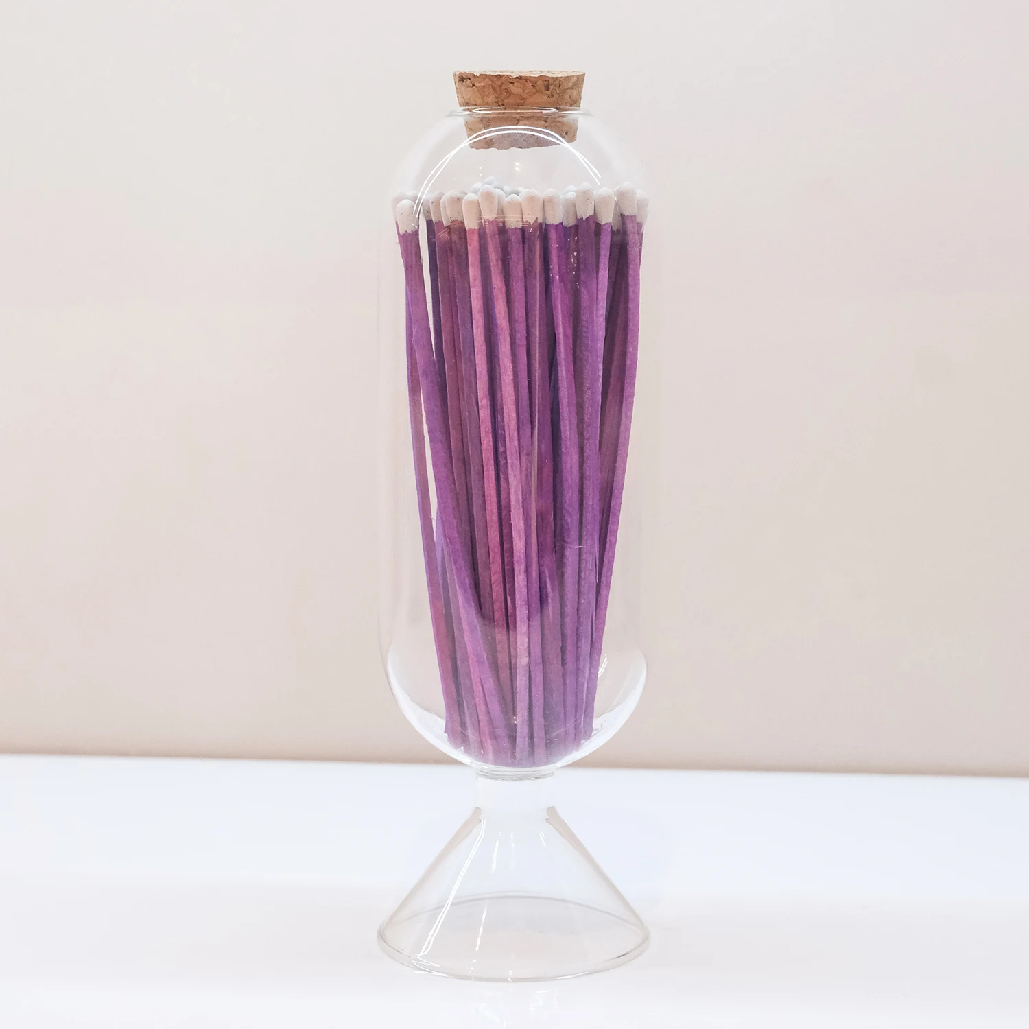 Wholesale Customized Match Decorative Custom Logo  Wooden Stick Glass Bottle Of wood matches  in bulk with cork