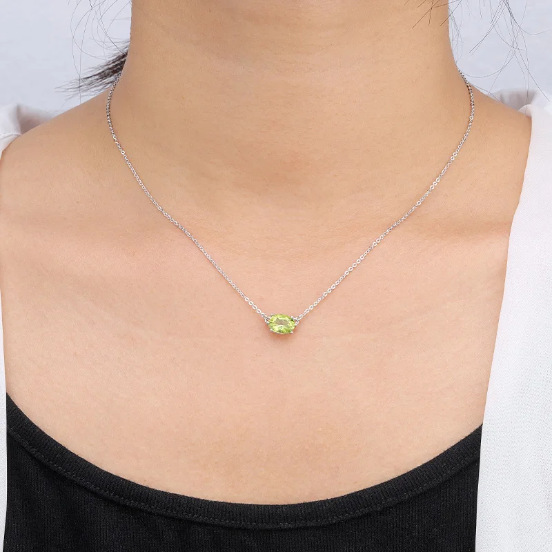 Joacii 925 Sterling Silver Gemstone 12 Zodiac Stones Opal Yellow Citrine Kyanite Sky Blue Crystal 8*6 Egg Shaped  Necklace