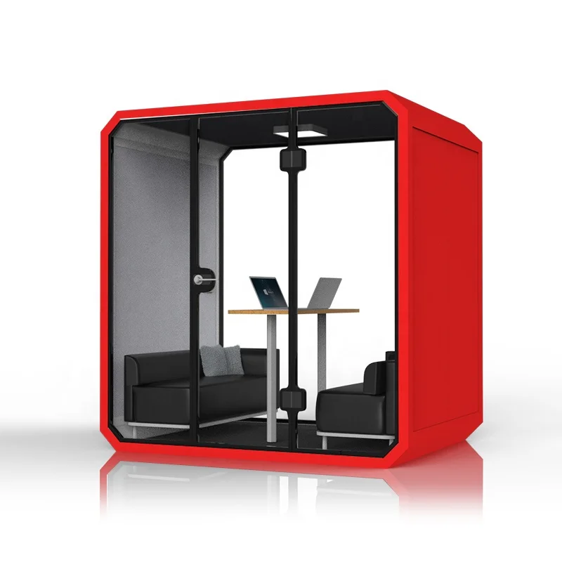 Indoor Telephone Meeting Room Office Pods with Furniture SoundProof Broadcasting Studio Booths Private Silence Aluminum Modern