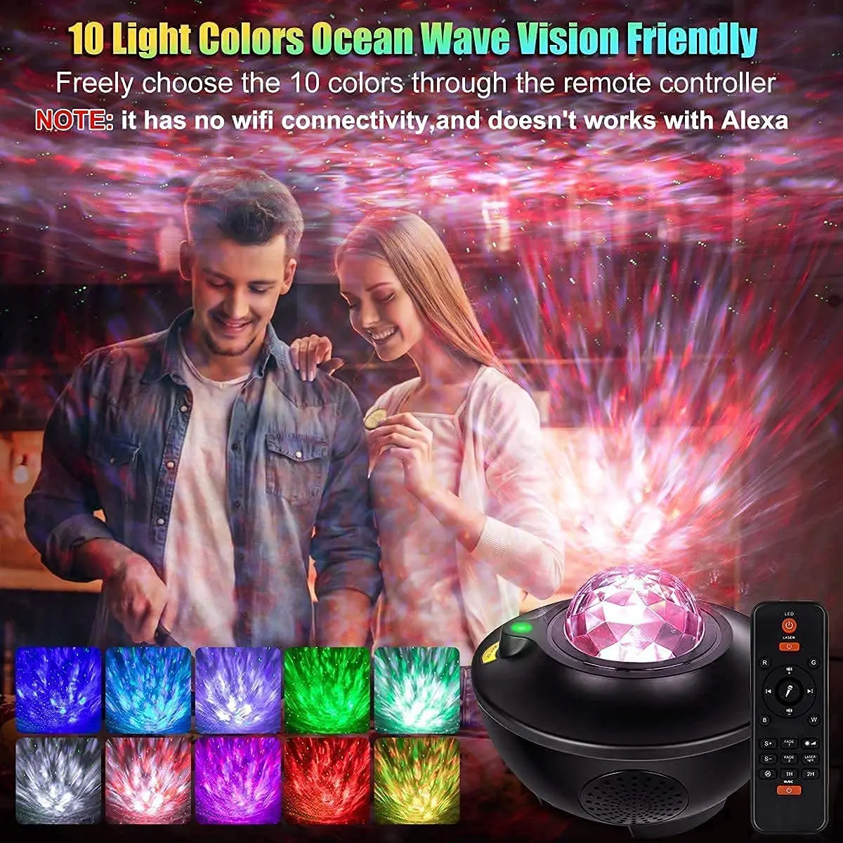 Amazon hotsale USB charge blutooth remotable sky projector light