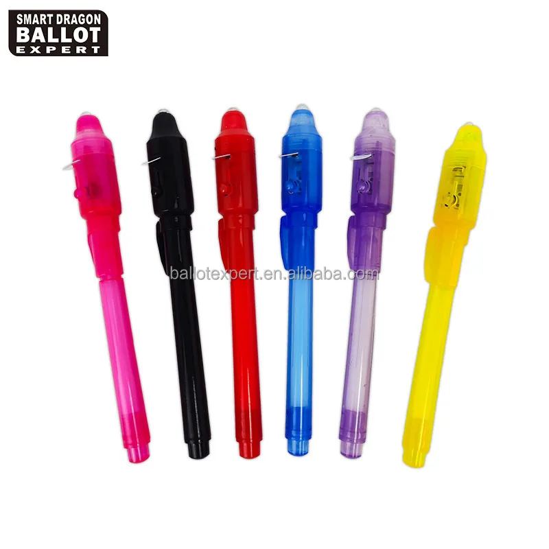 Hot Selling Fashion Invisible Ink Pen Customized Invisible UV Light Pen For Kids And Adults