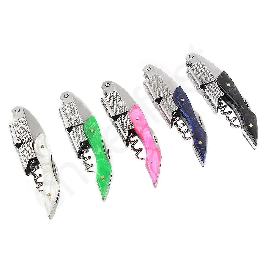 3 in 1 Resin Handle Waiters Wine Openers Corkscrew and Color Resin Wine Corkscrew With Stainless Steel Wine Bottle Opener