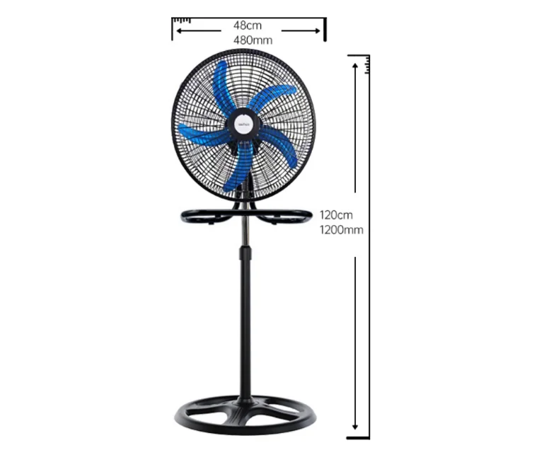 Portable 18-Inch Electric AC Motor Fan 3-Speed Plastic Pedestal Fan with Oscillation & Cooling Function for Home & Garage Use