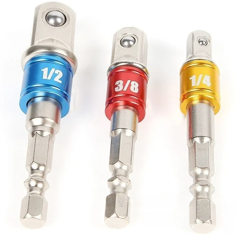 Yunbei 3pcs colorful connecting rod AD with bead hexagonal shank connecting rod 1/2 1/4 3/8 electric drill socket connecting rod