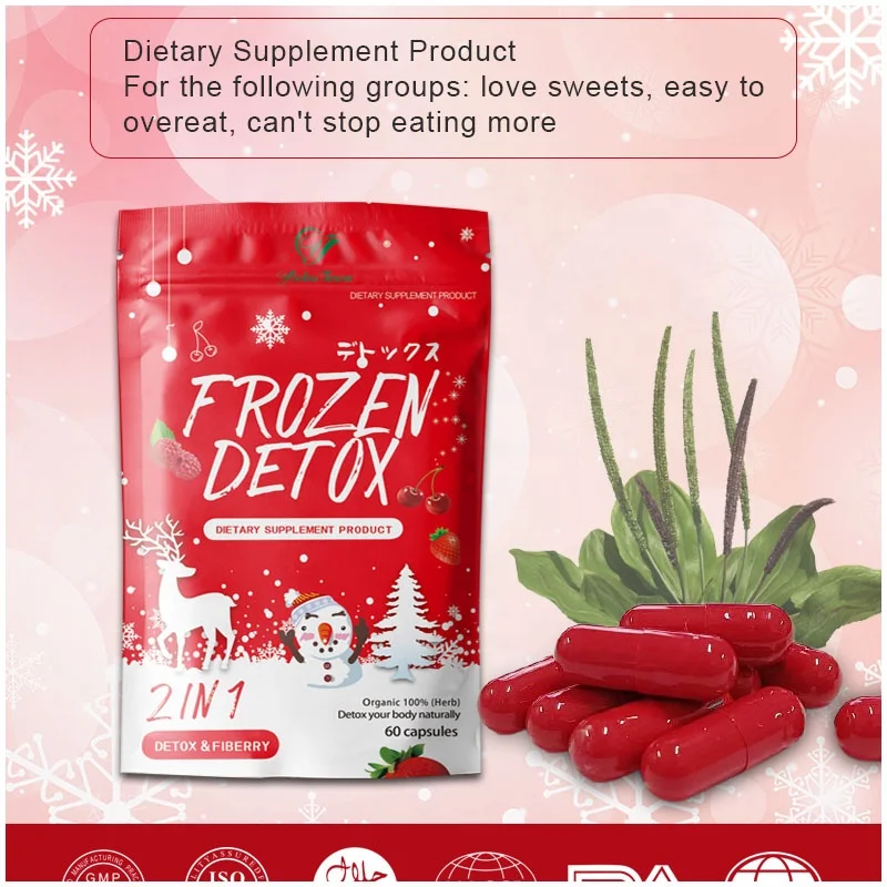 Frozen collagen detox skin capsules frozen collagen 2 in 1 whitening supplements dark skin detox capsule