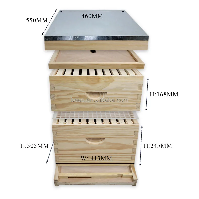 Оптовая Продажа два слоя поставкы Деревянный пчелиный улей инвентарь для пчеловодства пчелиный улей лангстрот
