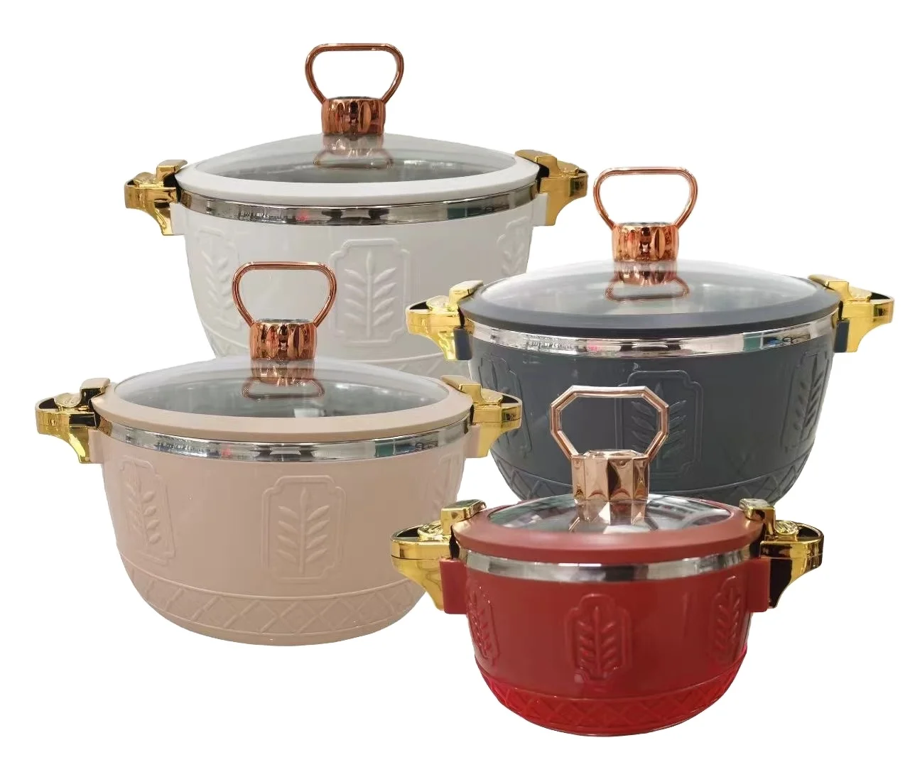Factory Direct Jumbo Capacity 4pcs Insulated Food Warmer Casserole 1L+3L+6L+12L Hot Pot food Warmer Set