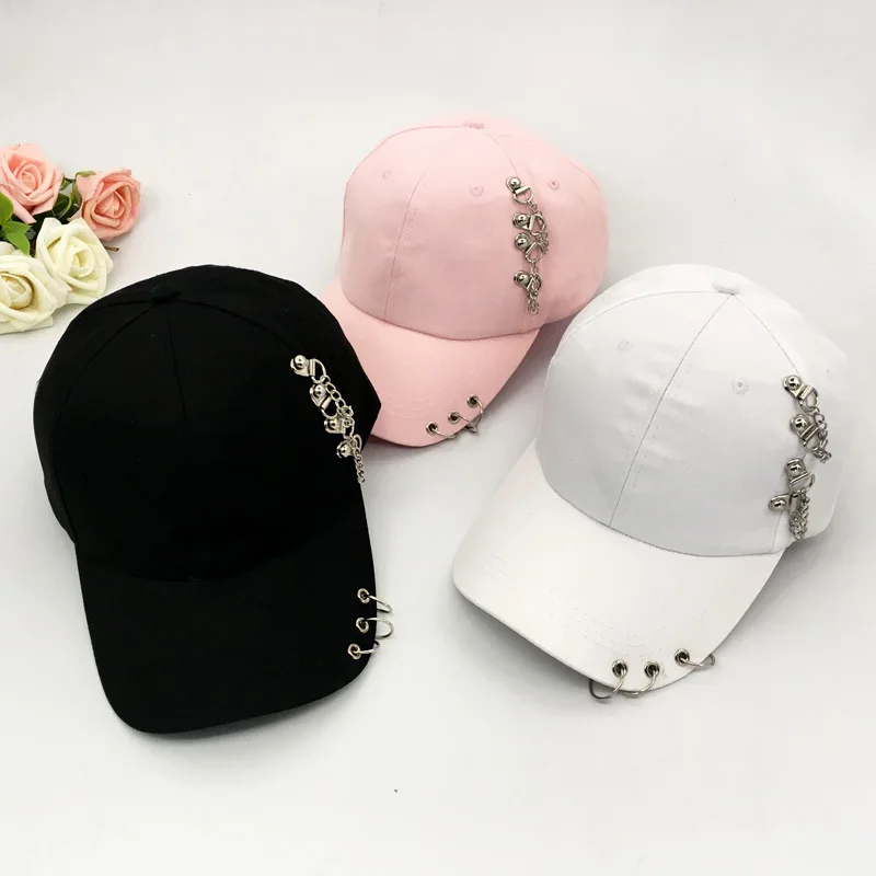 High quality sports caps factory custom metal chain patch baseball cap wholesale