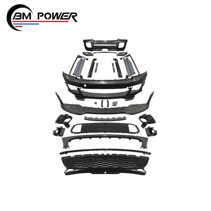 R56 R55 upgrade Jcw -GP style body kit pp material with front bumpers front lip light cover side skirts R55 R56 GP style car kit