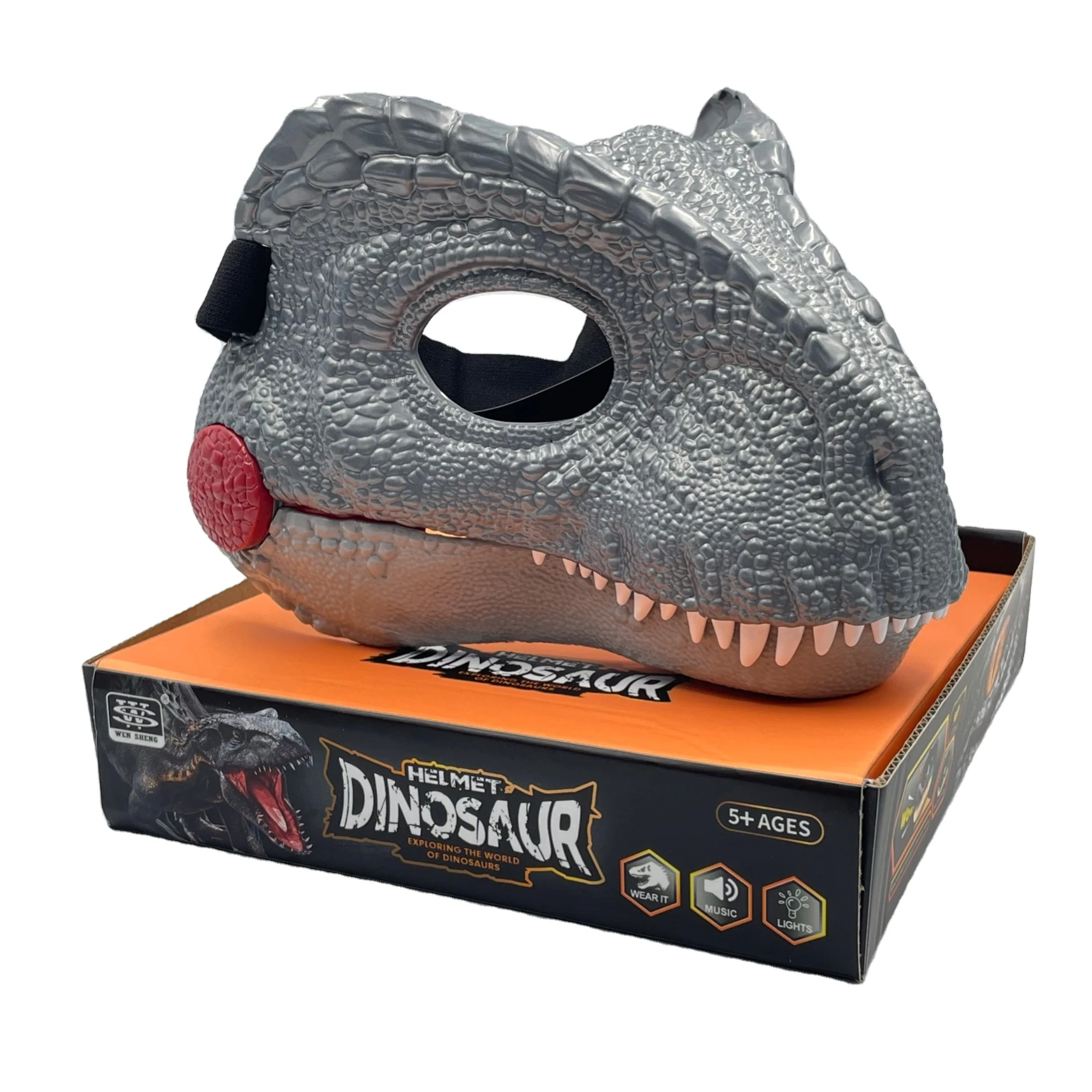 Realistic Giganotosaurus Dinosaur Mask With Open Mouth Horror Headdress Party Role-playing Costume Horror Mask Dinosaur Toys