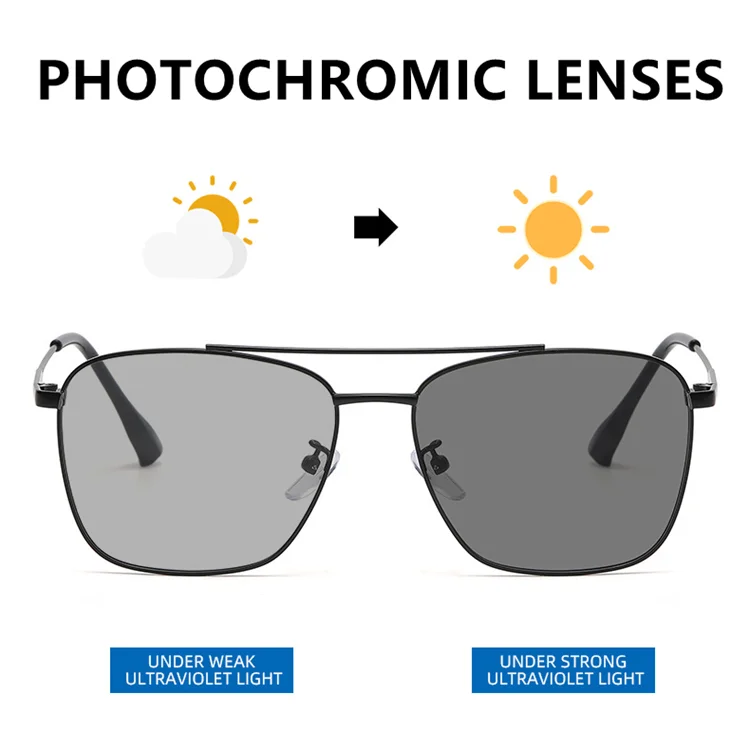 Photochromic Black Eyebrow Metal Plating Lentes De Sol  Lunette Photochromique Lentes Italian Sunglasses Women Didymium Glasses