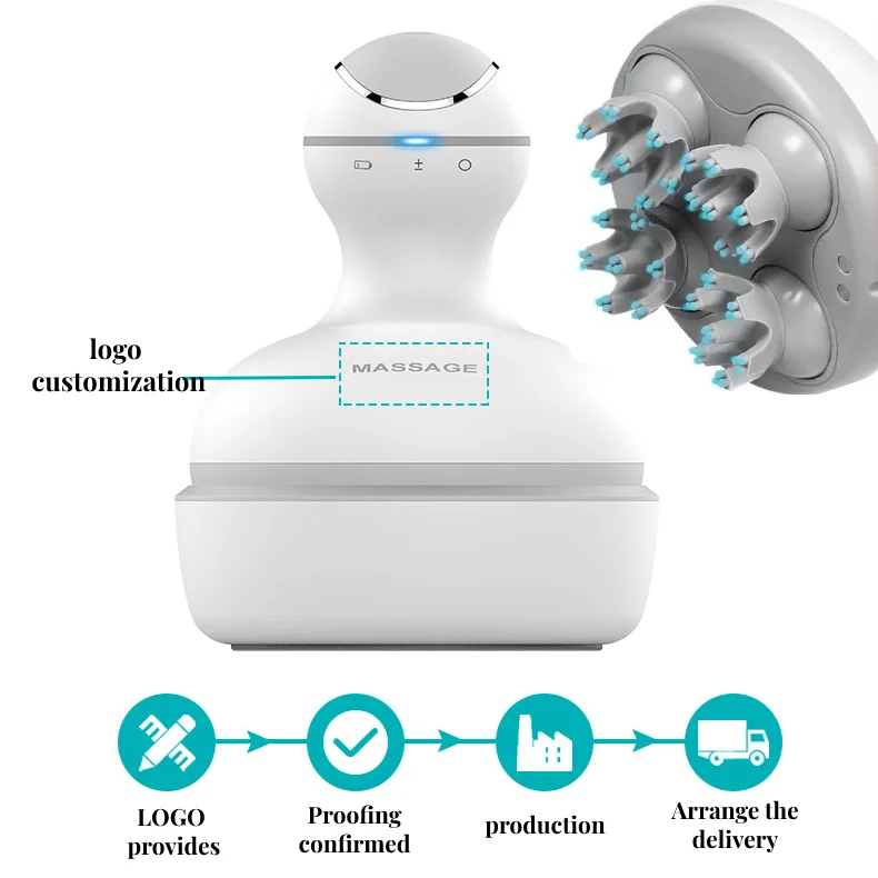Mini Electric Octopus Claw Scalp Massager With Logo Vibrating Head Massager Brush For Hair Growth Stress Relief Head Massager
