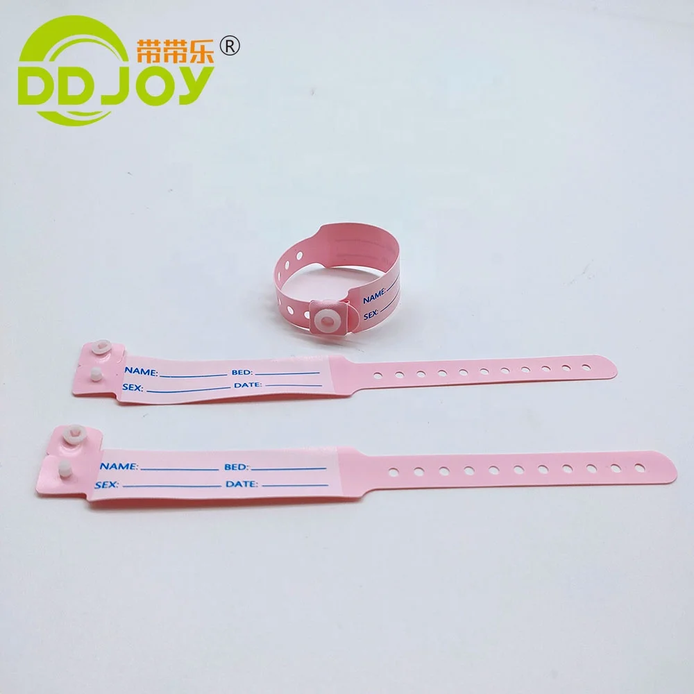 PVC Material Mother Baby Write on hospital medical id wristbands cheap custom hospital wristband