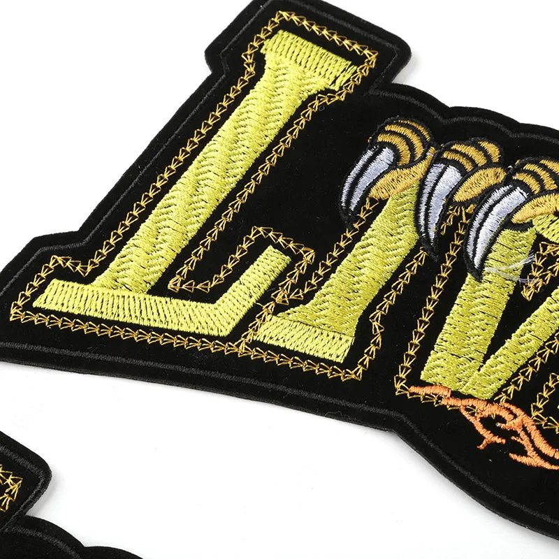 New computer embroidery logo wholesale English alphabet clothing accessories large patch stick embroidery cloth paste