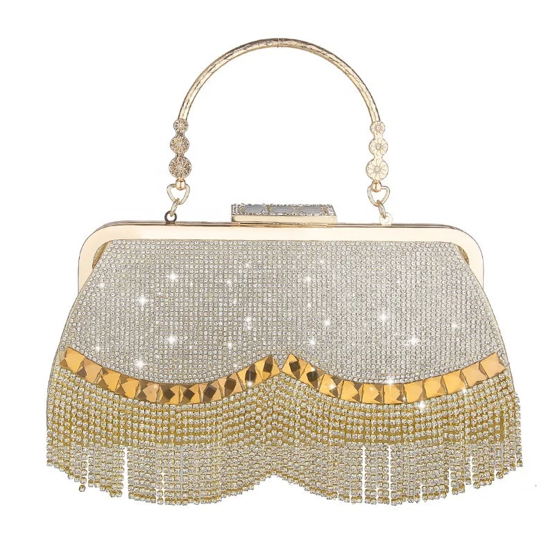 
Luxury Rhinestone Bridal Clutch Bag Sparkly Party Evening Crossbody Handbag 