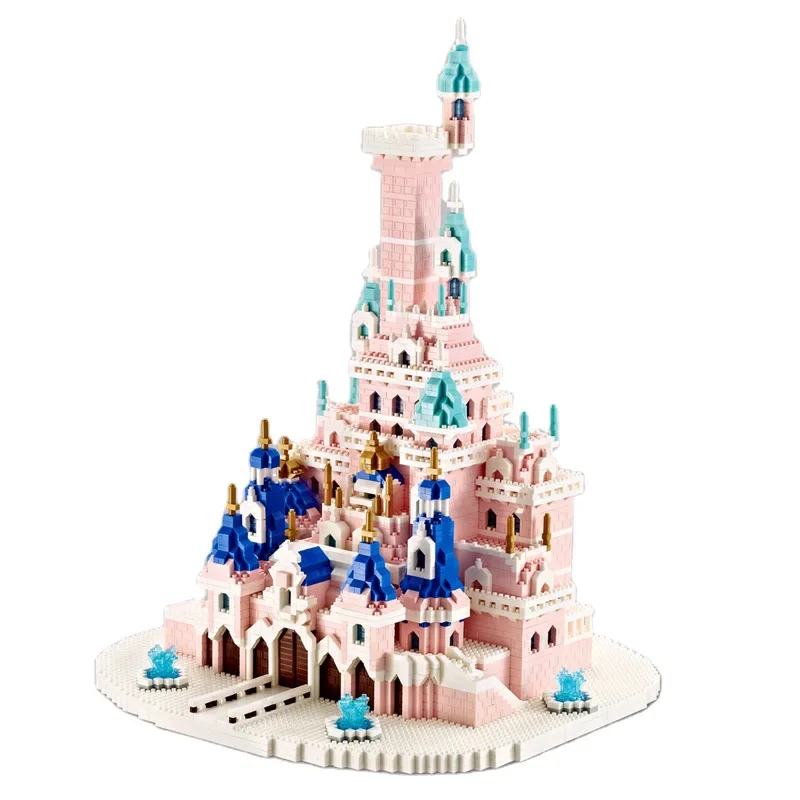 YZ Mini Beautiful Fairy Tale Castle Architecture Building Blocks Pink Fantasy House Toy DIY Bricks Kid Christmas Present Gift