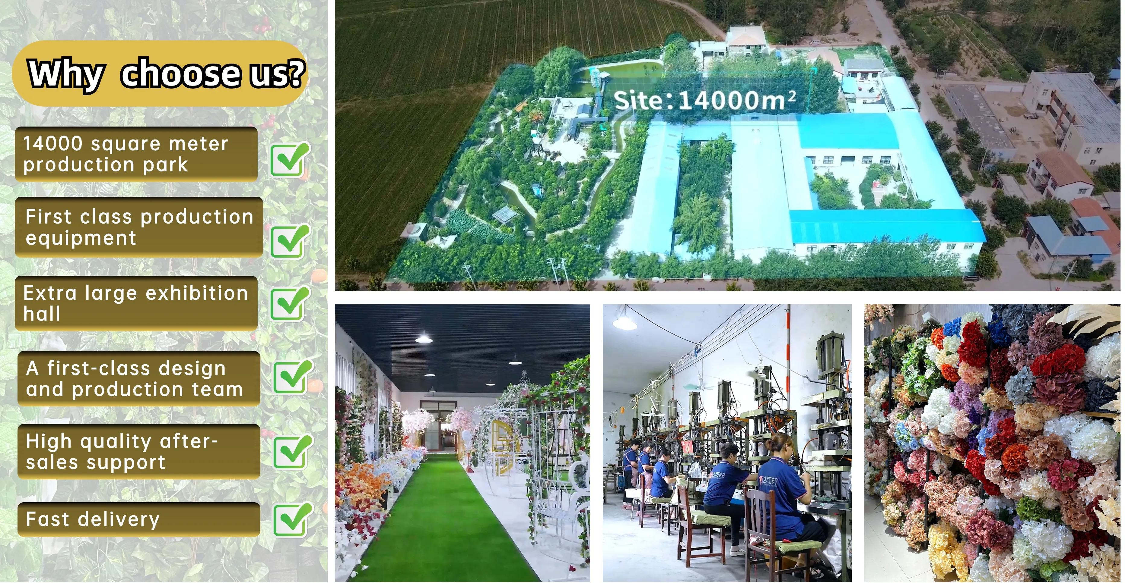 DKB  5d Roll Up Flower Wall Backdrop wedding decor backdrop Flower Wall panel Cloth Flower Wall Green and White