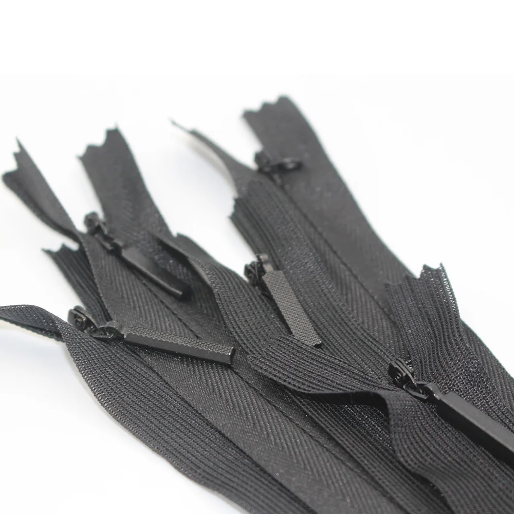 Wholesale factory 3rd 20CM black invisible zipper
