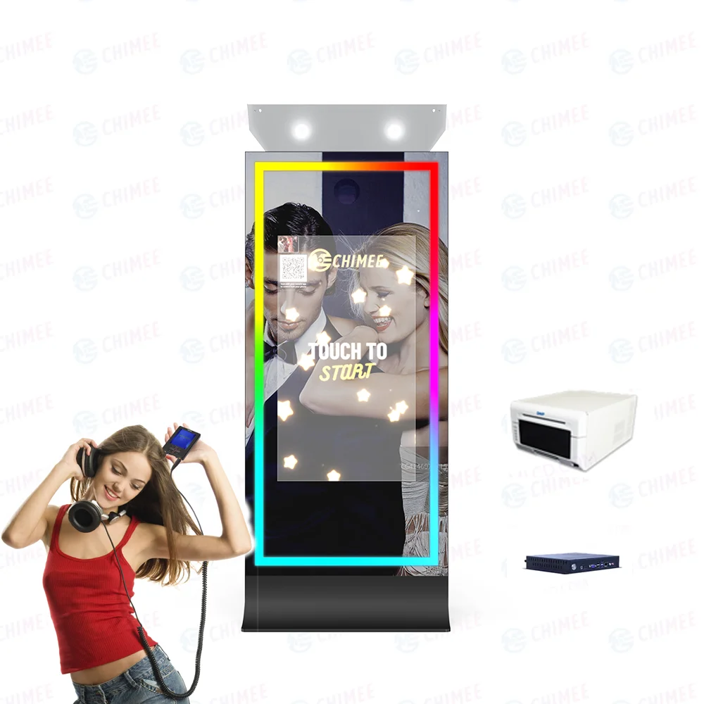 2025 Best Choice 43 Inch Mirror Photo Booth Machine Portable Selfie Magic With Camera and Printer