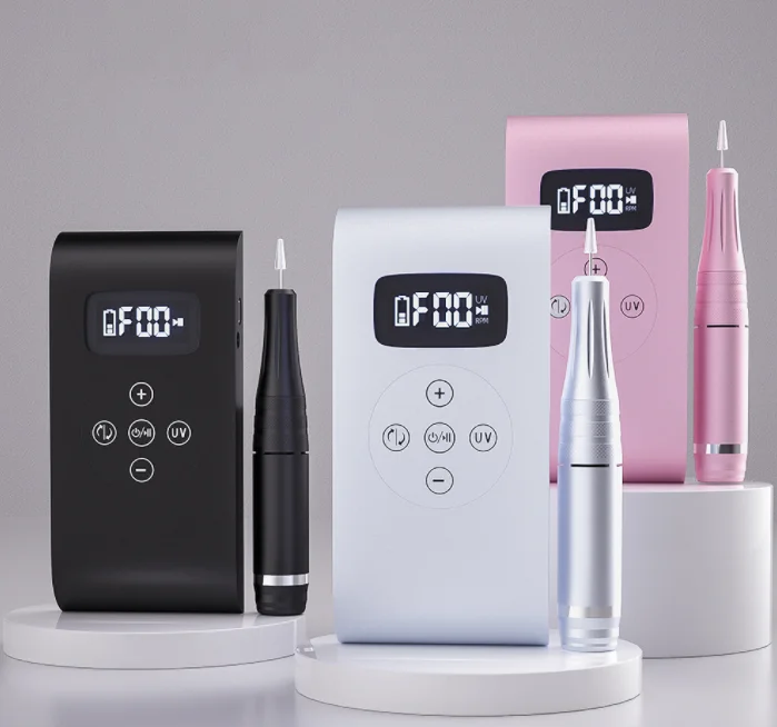 2 in 1 manicure set 35000rpm pink nail drill machine red light nail lamp with 9 uv led beads drill bits for acrylic nails