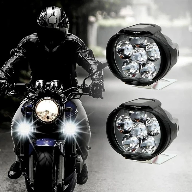 QIDEWIN Motorcycle Headlights Headlamp Spotlights Fog Head Light 6 LED Motorcycles Working Spot Light auto lighting systems