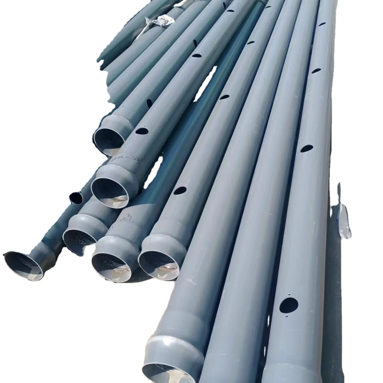 4 Inch PVC Drainage Pipes with 5 Inch Perforated Water Plastic Tubes Glued Connection OEM Processing Service Available