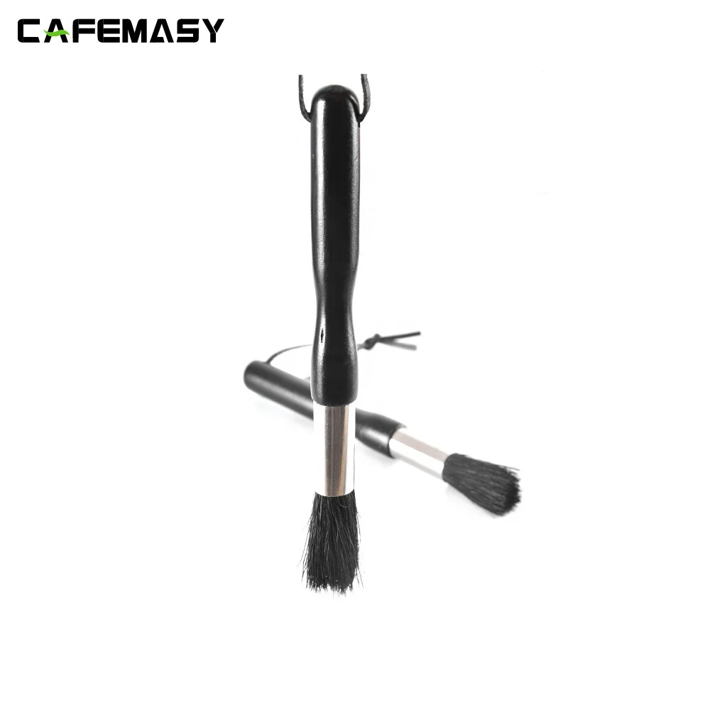 Barista Long Handle Coffee Grinder Powder Cleaning Brush Coffee Machine Brush Wood Handle Pig Bristle Dusting Espresso Brush