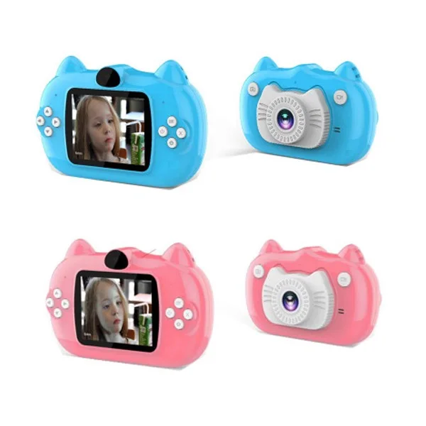 
Best Gift Children Mini Camera 2.2 inch IPS Display 600mah selfie Kids Digital Video Cat Camera Toy For 3-10 years old Kids 