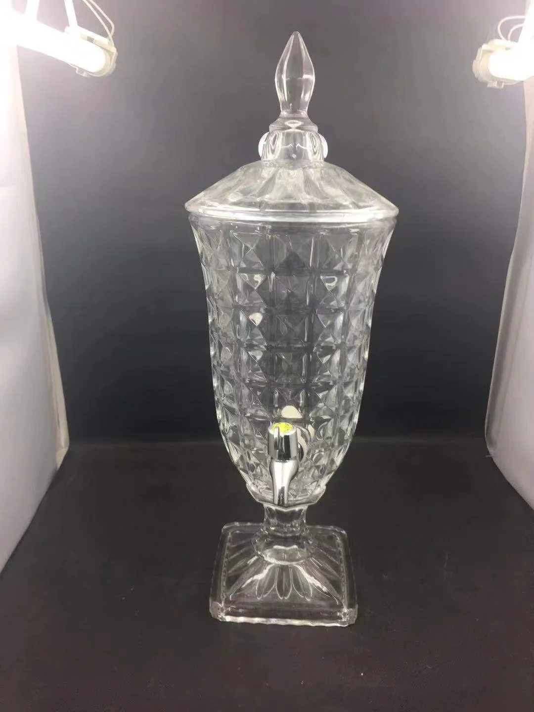 2L 2.5L 5L glass juice wine dispenser with plastic tap glass beverage dispenser jar