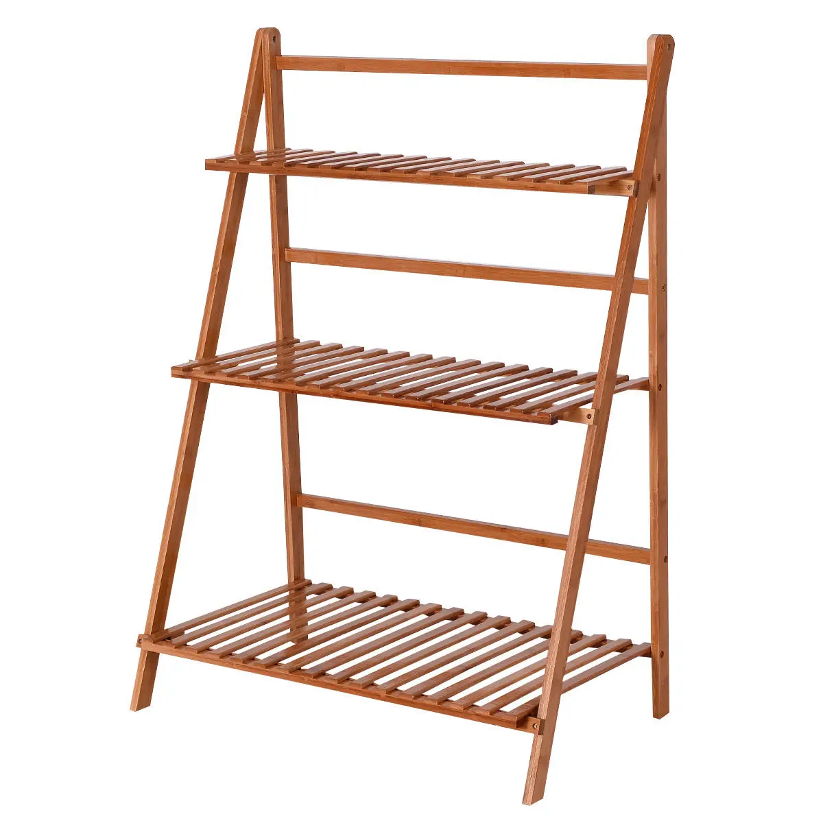 2/3/4 Tier Indoor Outdoor Foldable Shoe Display Shelf Bamboo Flower Pot Rack Plant Stand Shelf Organizer Rack