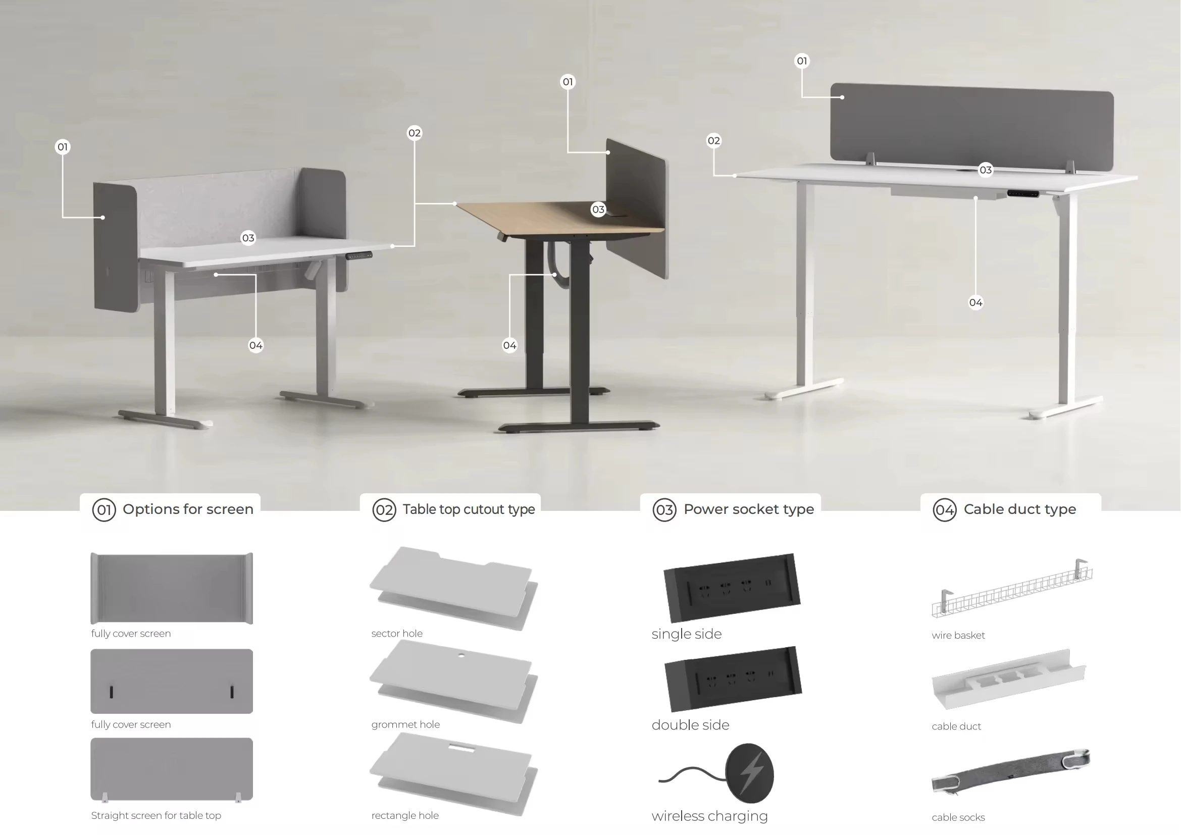 Melamine Lifting Desk 3 Dual Motor L-Shape Office Sit Standing Modern Power Lift Height Adjusted Table Furniture Desk