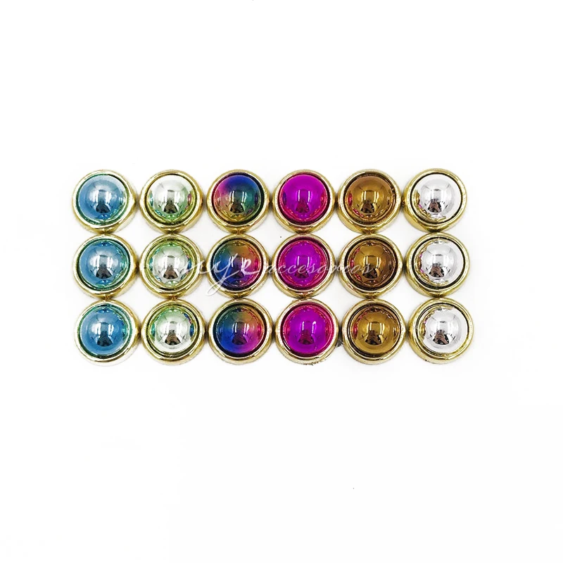 Semi-circular double-layer pearl plastic rivets UV-plated plastic surface iron nails Clothing bags accessories abs rivets