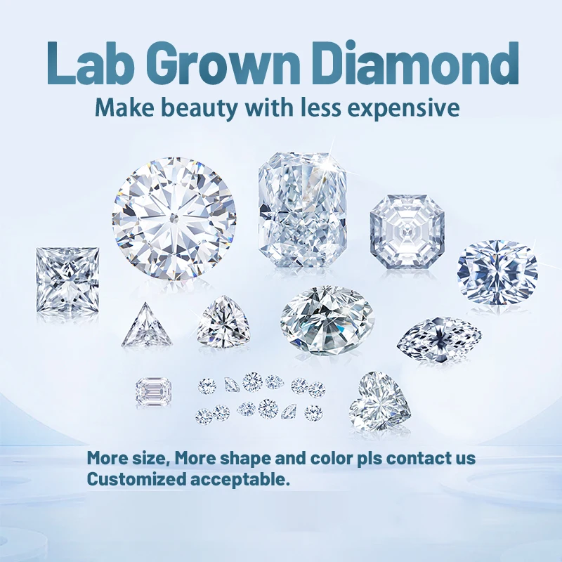 Сертифицированный IGI GIA 1ct 2ct оптовая продажа лаборатория алмазная круглая форма HPHT CVD Lab Выращенный алмаз