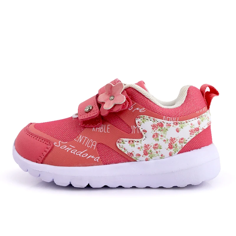 New Style Wholesale Anit-Slippery Princess Mesh Surface Print Flowers Girls Sports Shoes Casual Kids Shoes