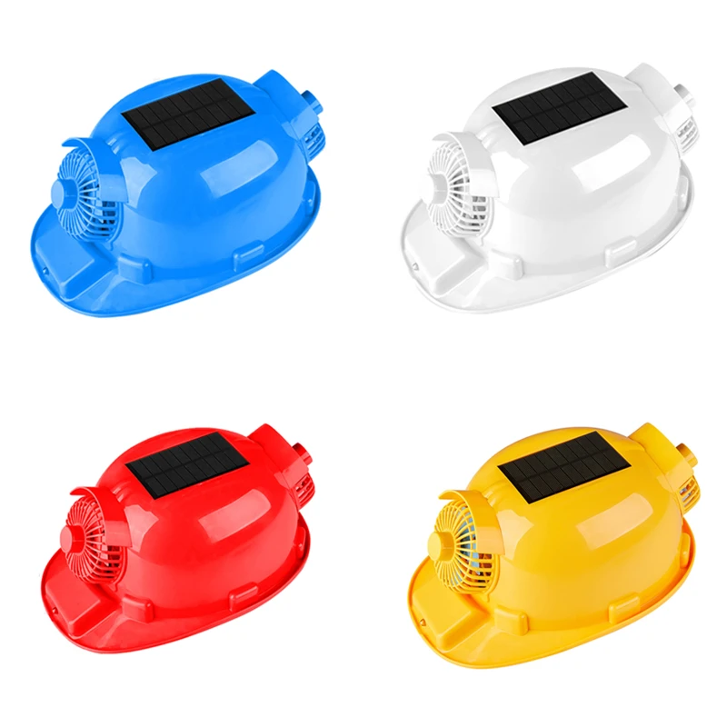 High quality personal protective helmet electric cooling solar construction safety hard hat with light and fan