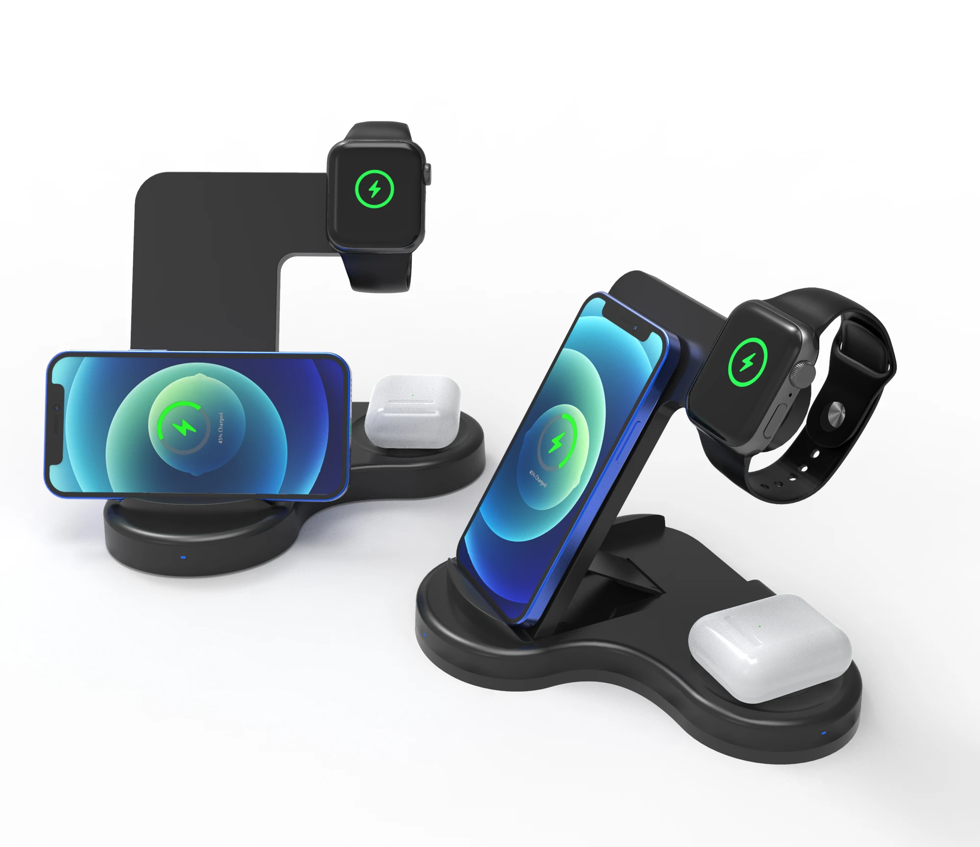 Top Quality custom 15W Usb C  Multi-Function Fast Charging Station Mobile Holder 3 In 1 Wireless Charger Stand For Earphone Pro