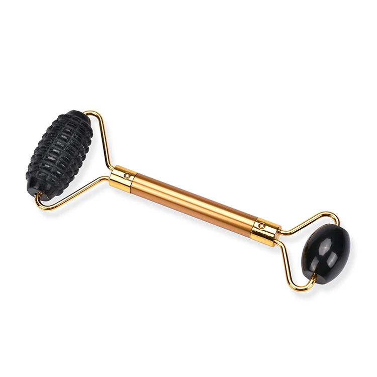 2019 новые продукты запущены кристалл обсидиан лица ручной массажер нефрита ролик с Спайк для