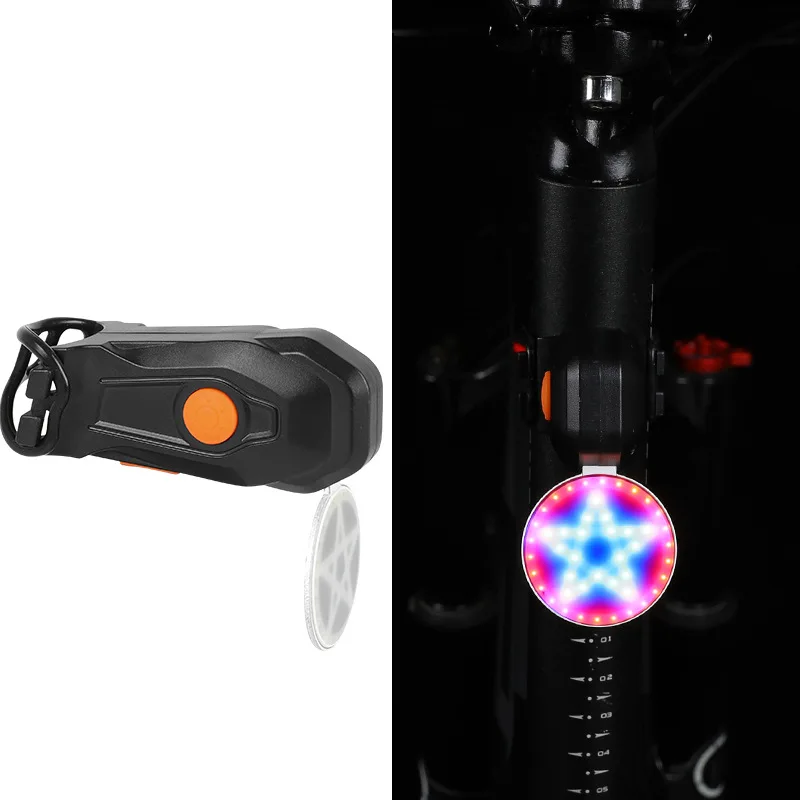 USB Rechargeable Cycling Bike Taillight Flowing Flash LED Rear Lamp ABS Material Bicycle Tail Lights COB Battery Power Supply