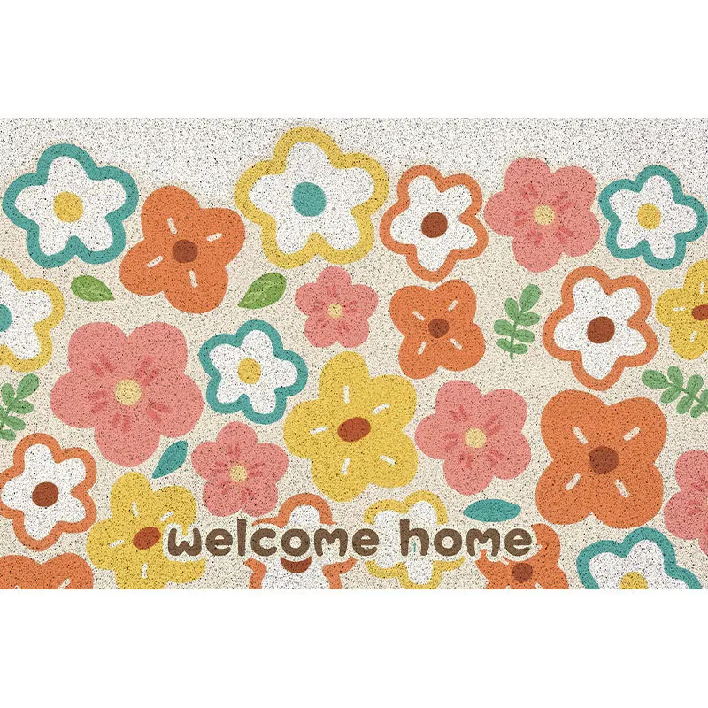 USA ins flower silk circle floor mat entrance door mat non-slip and stain-resistant foot mats simple entrance door