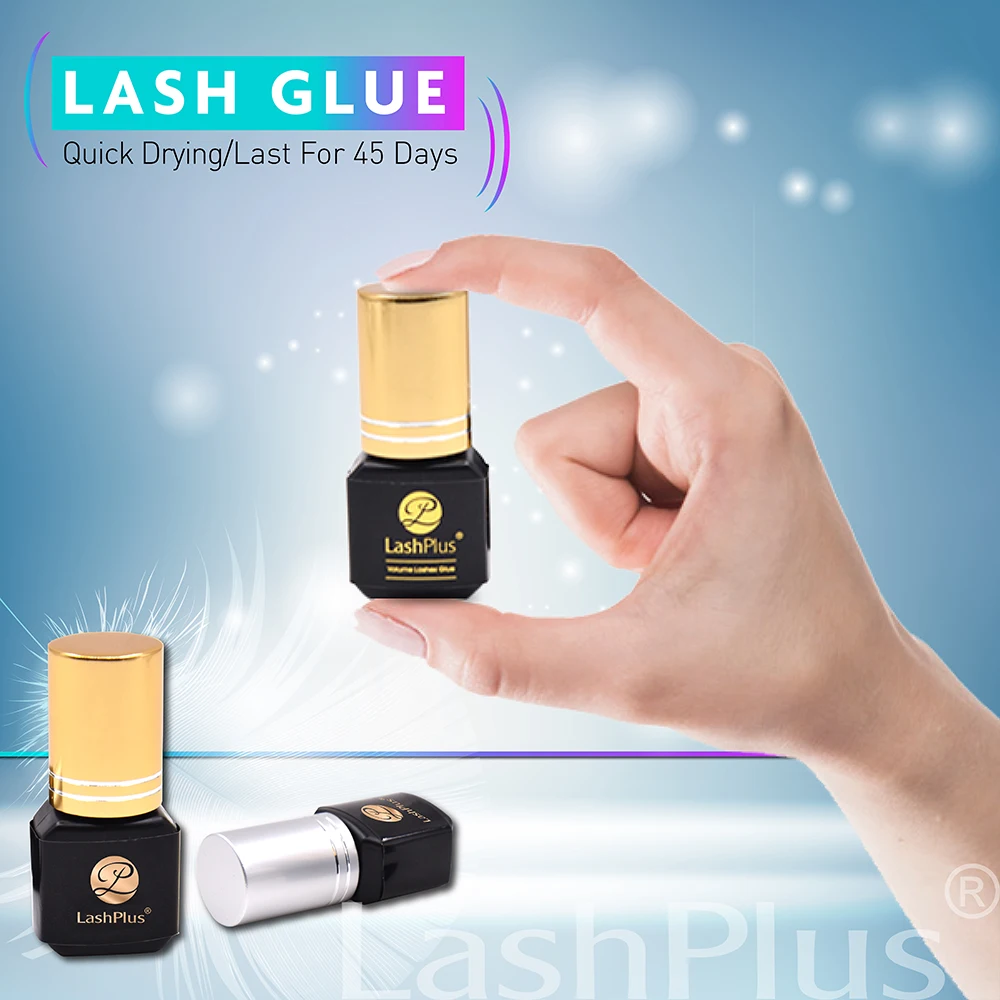 Wholesale Custom logo 5ml Lightning fast long retention eyelash extension adhesive LED UV lash glue