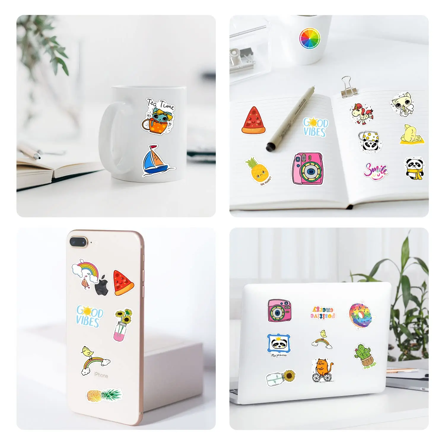 Olansit 200 PCS Water Bottle Stickers for Kids Teens, Cute Vinyl Waterproof Laptop Skateboard Stickers, Aesthetic Car Decals