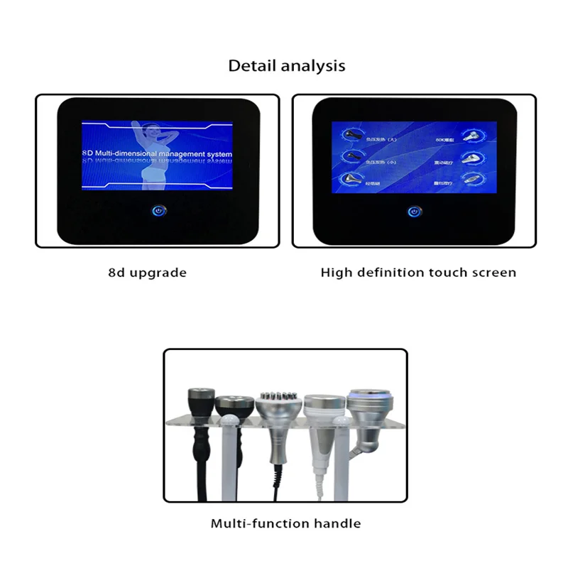 Upgrade 8D Carving Instrument 80K Cavitation Silent Ultrasound Magnetic Vibrating Vacuum Therapy Machine with Massage Bag