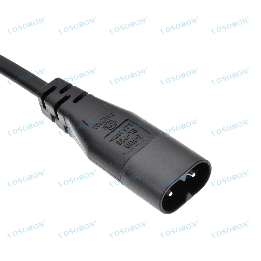 IEC 60320 C8 Plug to L-Shaped C7(Figure 8) Receptacle Male to Female Extension Power Supply Main Adapter Cable