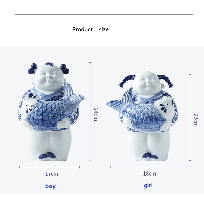 Ceramic figure decorations Chinese style handicrafts Chinese art ceramic doll Zen home decor ornament for living room furnishing